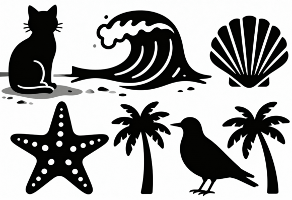 Beach Cat Palm Tree Wave Seashell Review