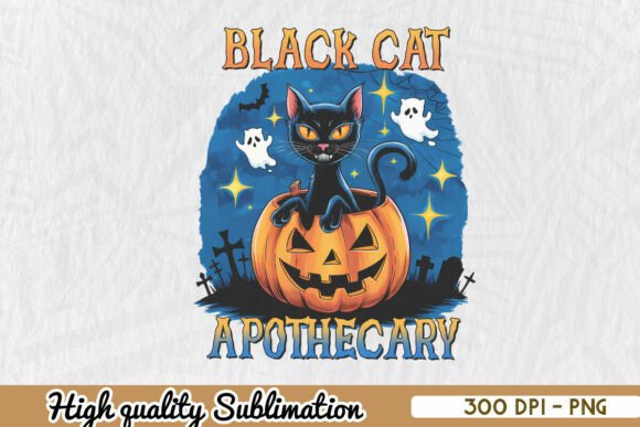 Black Cat Apothecary Sublimation PNG Review