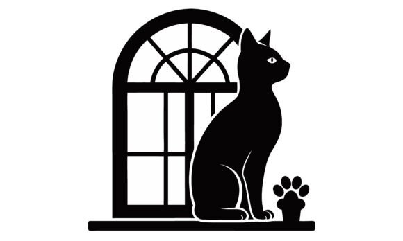 Black Cat Silhouette on a Window Embroidery Review