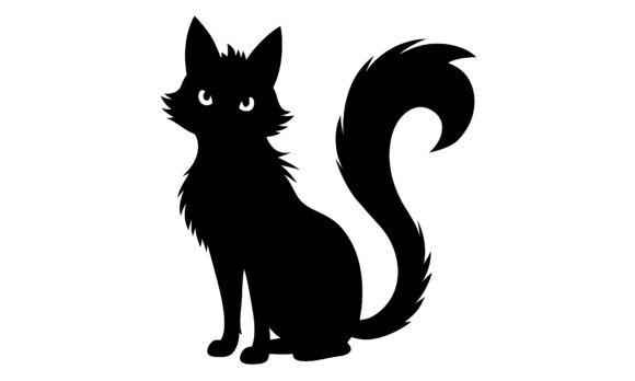 Black Cat Silhouette with Fluffy Tail Review