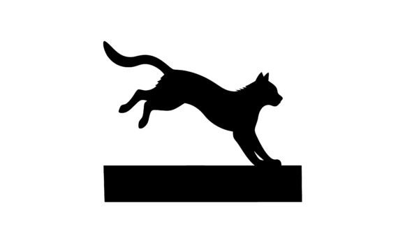 Black Silhouette of a Jumping Cat Review