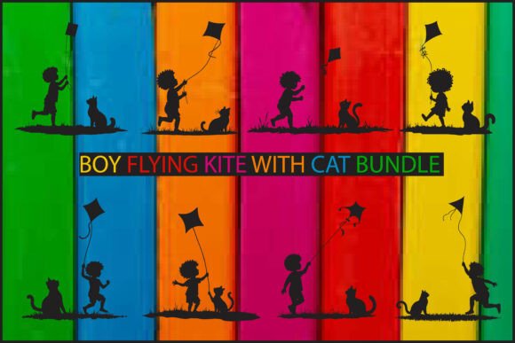 Boy Flying Kite with Cat Bundle Review
