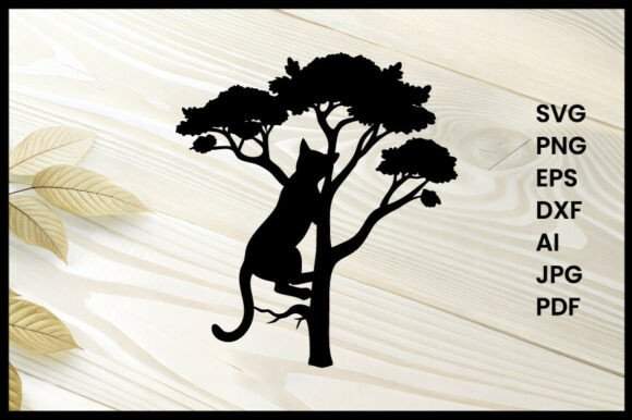 Cat Climbing Tree Silhouette Vector Review