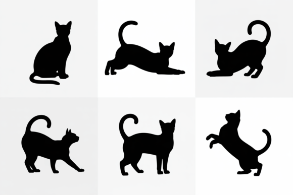 Cat Poses Silhouettes Design Review