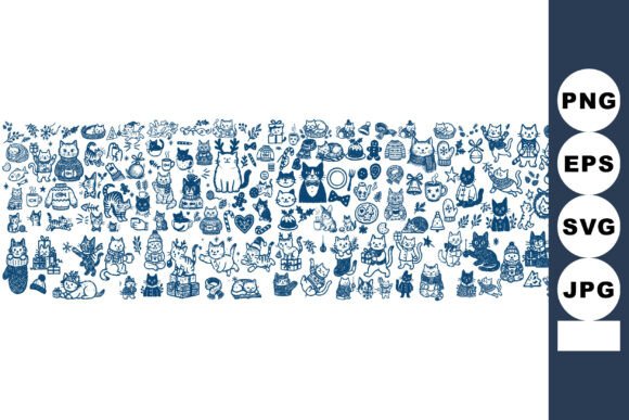Cute Cat Doodle Clipart Set: Real Embroidery Review