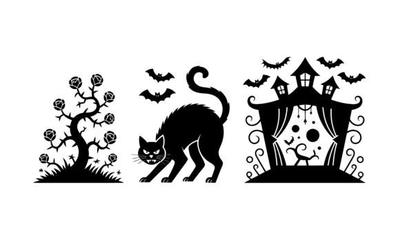Halloween Silhouettes with Black Cat Review