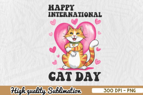 Happy International Cat Day Cute PNG Review