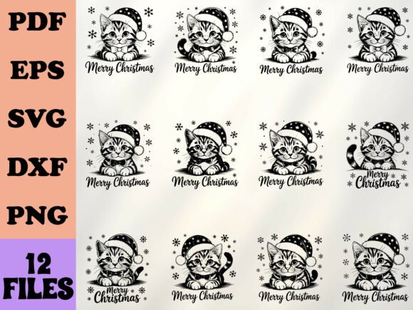 Retro Christmas Cat Png,Meowy Christmas