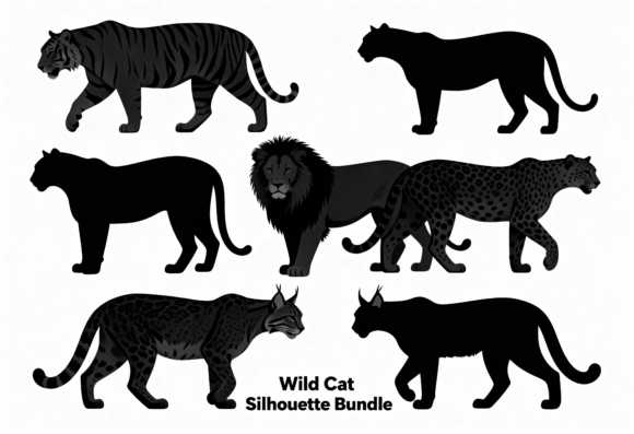 Wild Cat Silhouette Bundle Vector Review