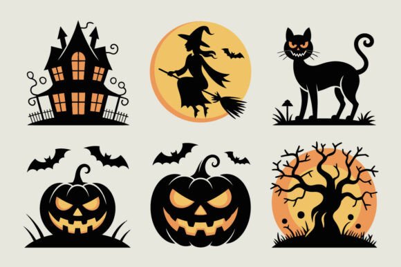 Witch Cat Pumpkin Tree Halloween Element Review